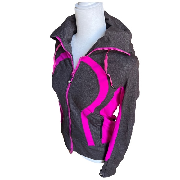 Lululemon Hot Pink and Grey Zip Jacket Size 6 - Picture 2 of 5